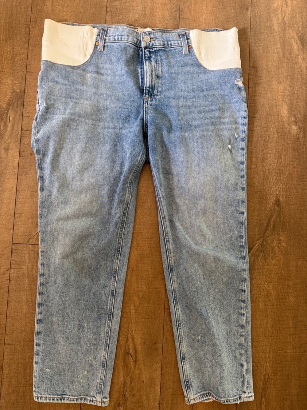 Paige Noella Light Wash Denim Maternity Jeans with Cream Panel